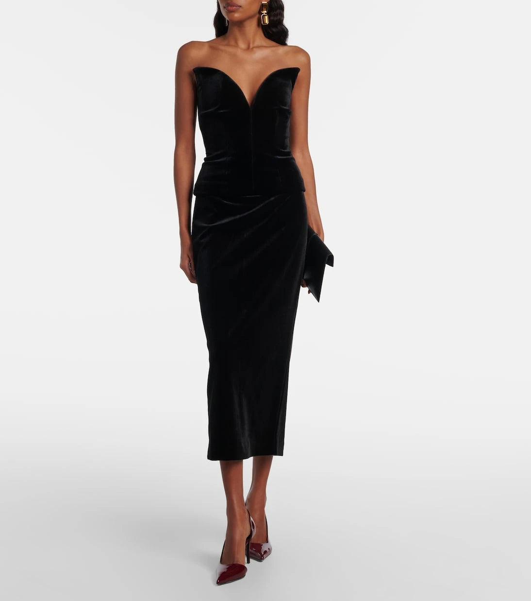 Roland Mouret - Velvet midi skirt