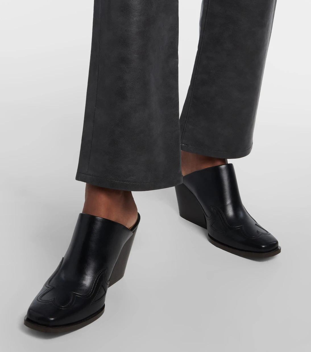 Agolde - Sloane mid-rise leather straight pants