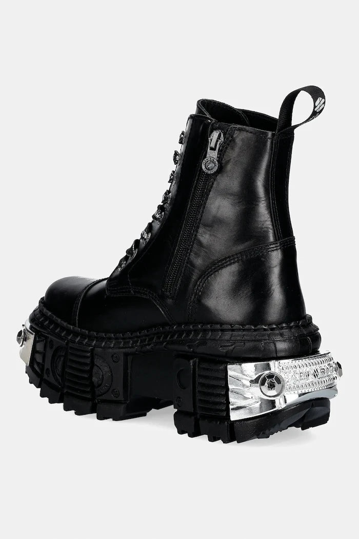 New Rock CRUST NEGRO, TANK CASCO NEGRO POWER Deri Botlar *