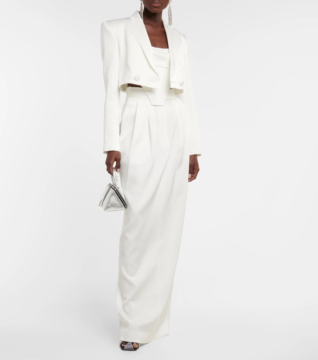 Alex Perry - Parker cropped satin crêpe blazer