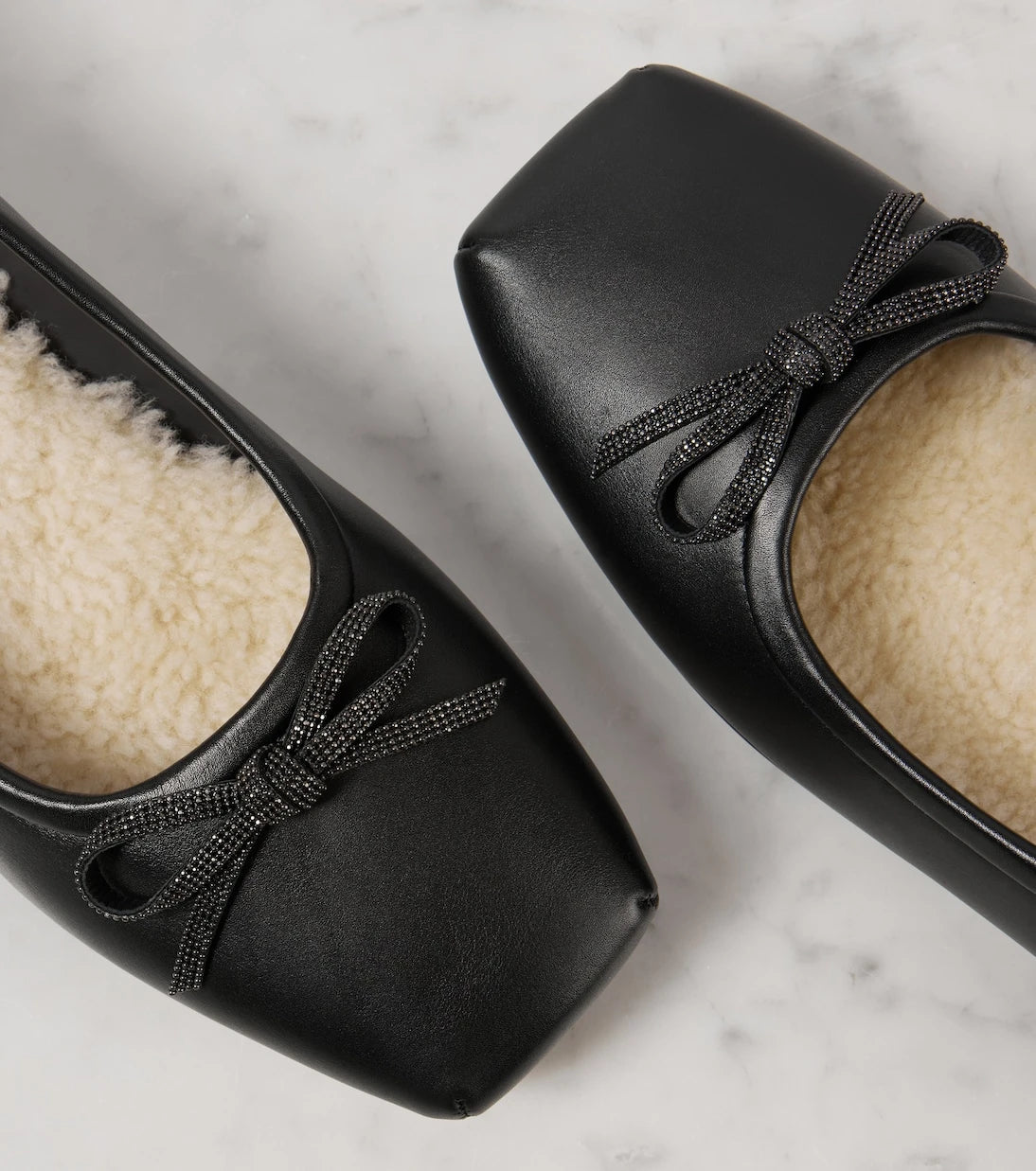 Brunello Cucinelli - Monili bow-detail leather ballet flats