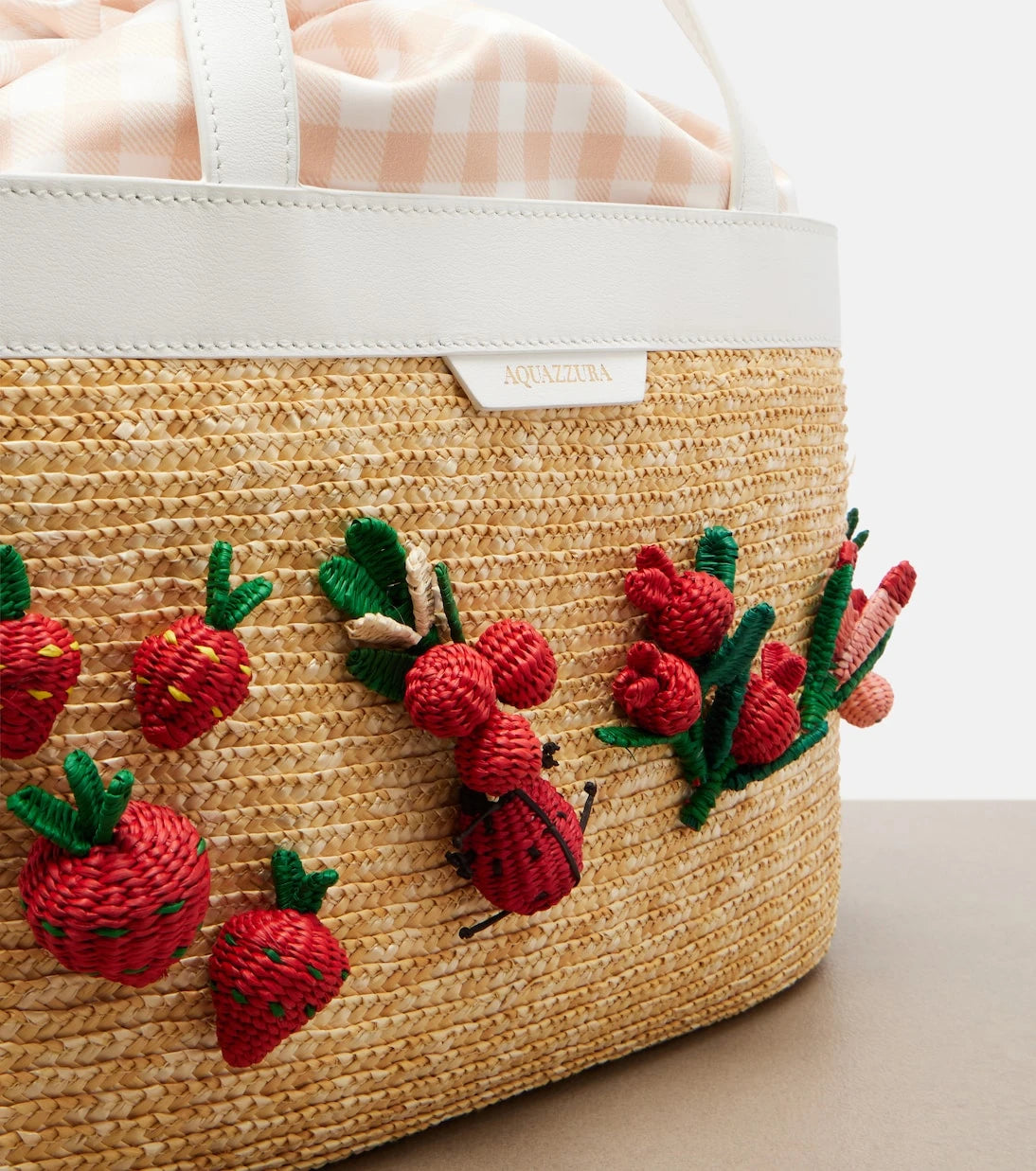 Aquazzura - Botanica Medium raffia tote bag