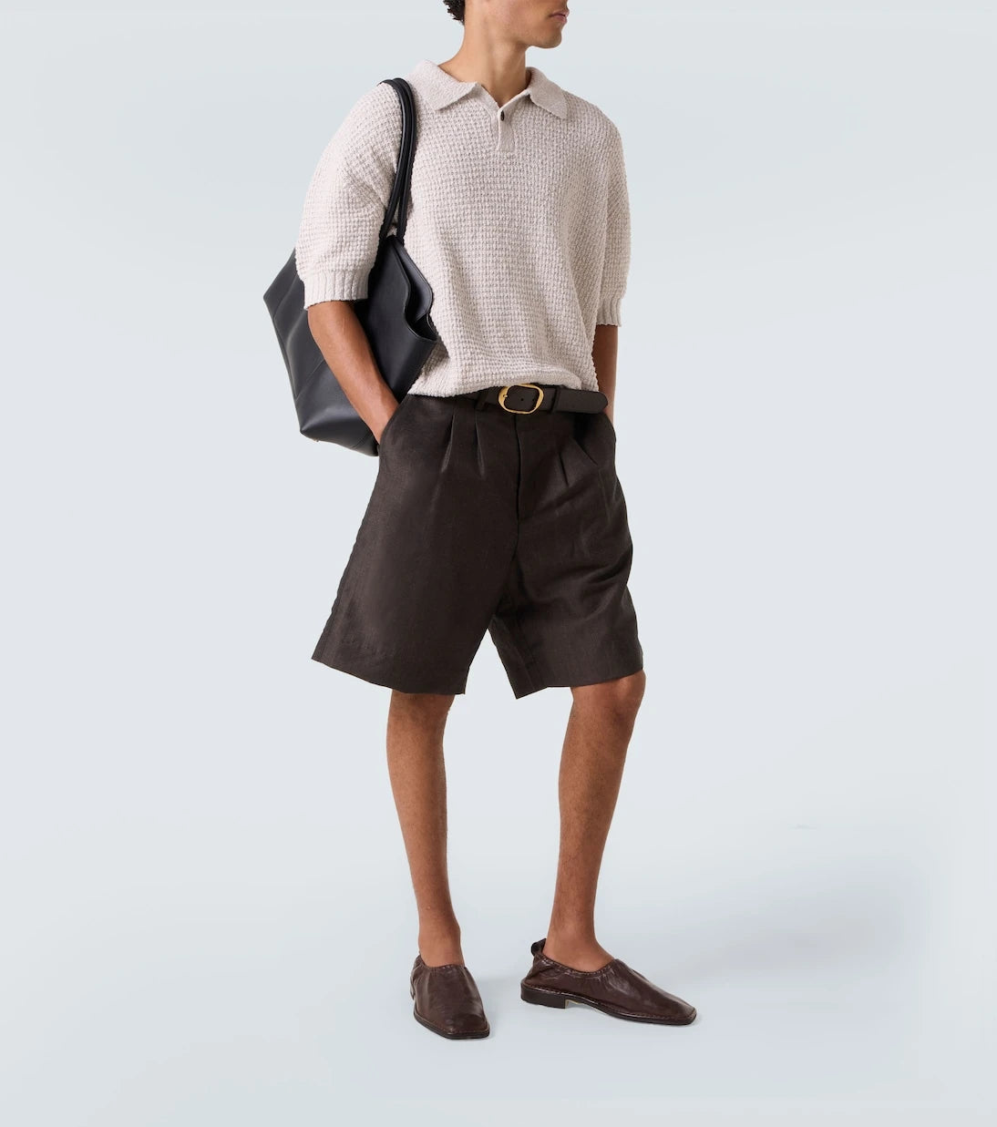 Commas - Knitted cotton polo shirt