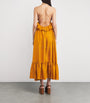 Yellow Silk Ruffle Rhiannon Maxi Dress