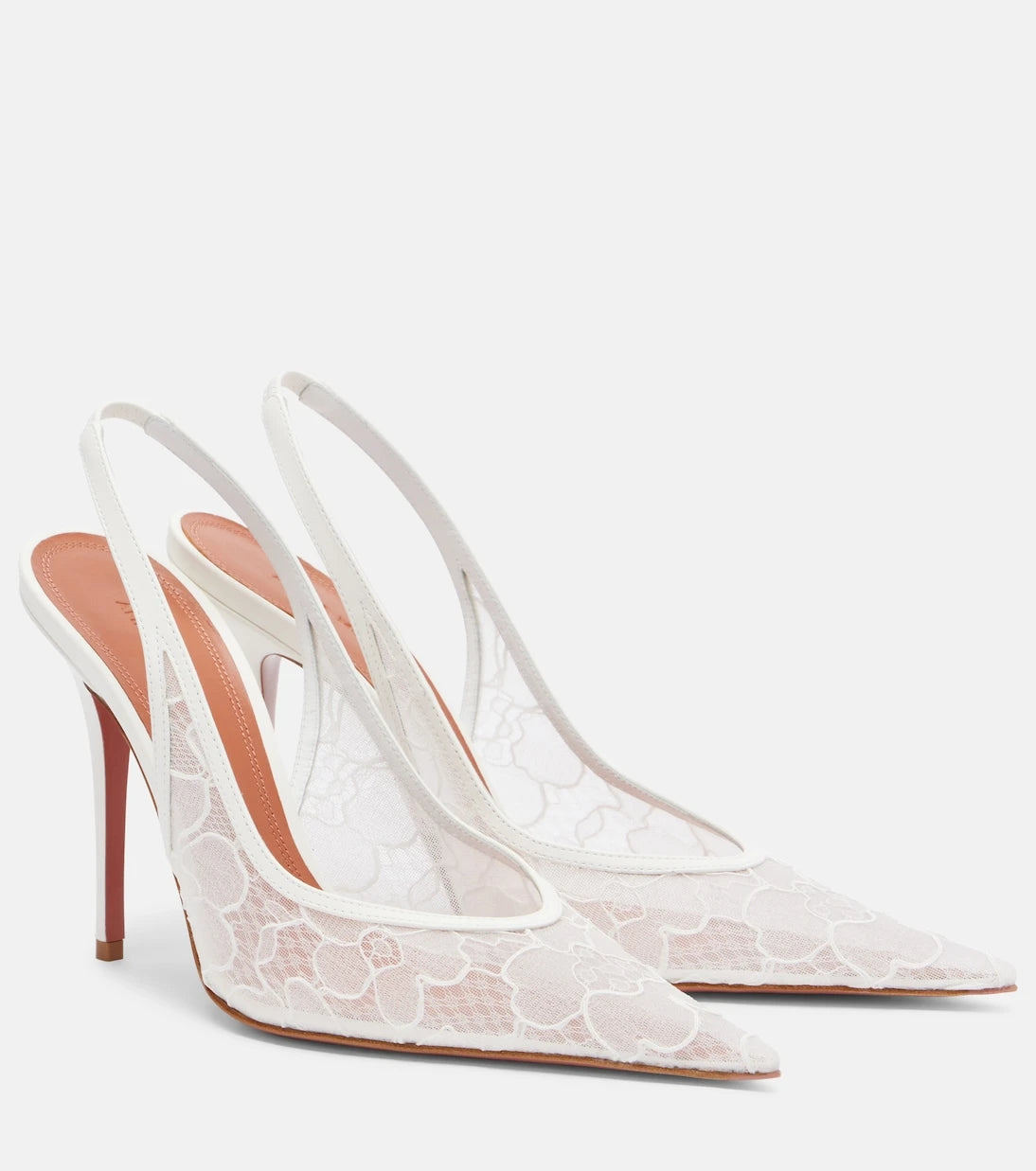 Amina Muaddi - Anok lace slingback pumps