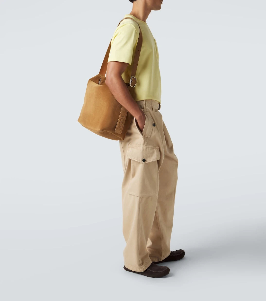 Loewe - Loop Large suede shoulder bag