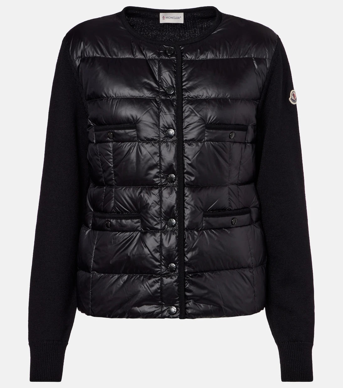Moncler - Down-paneled virgin wool cardigan
