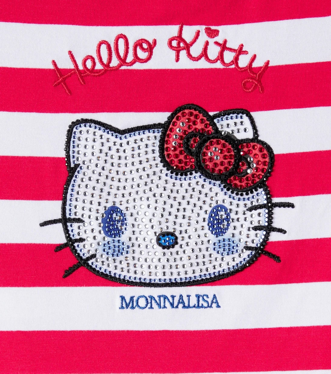 Monnalisa - x Hello Kitty striped cotton-blend T-shirt