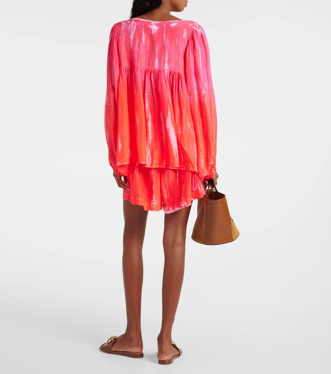 Anna Kosturova - Printed tasseled silk top