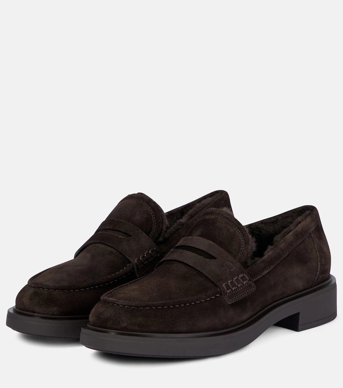 Gianvito Rossi - Harris shearling-lined suede loafers