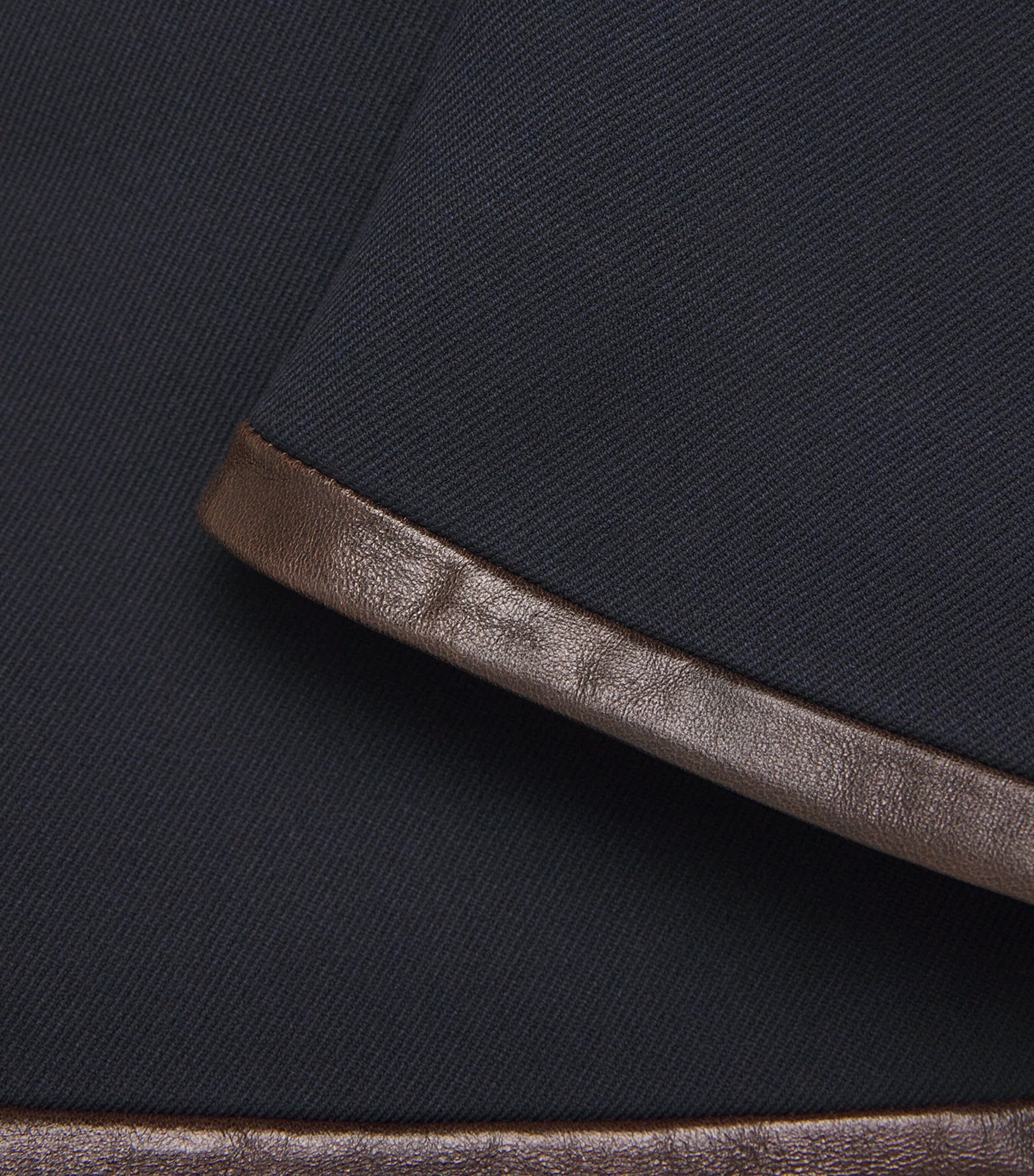 Leather-Detail Mini Skirt NAVY BLUE