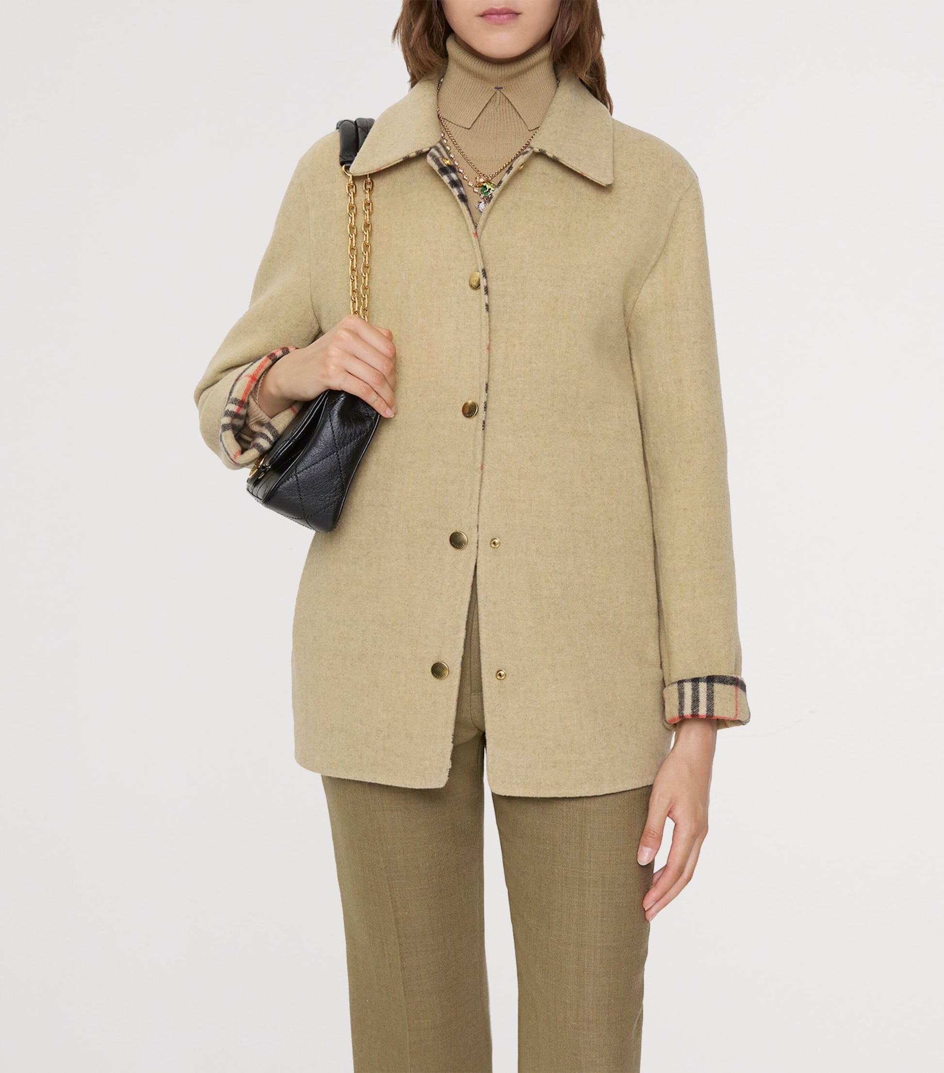 Burberry Beige Wool Double-Faced Overshirt