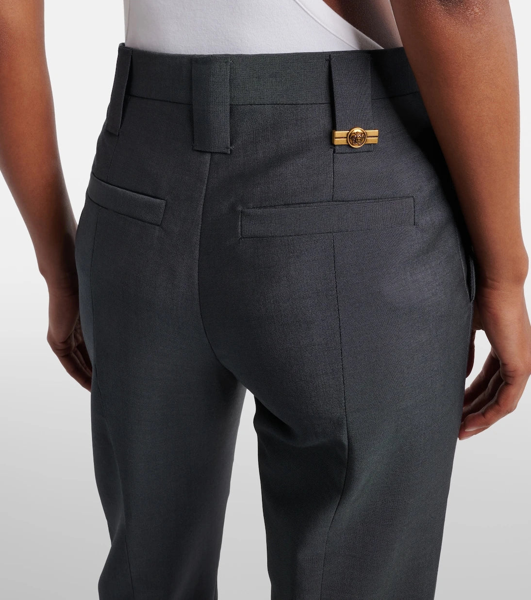 Versace - Wool and mohair tapered pants