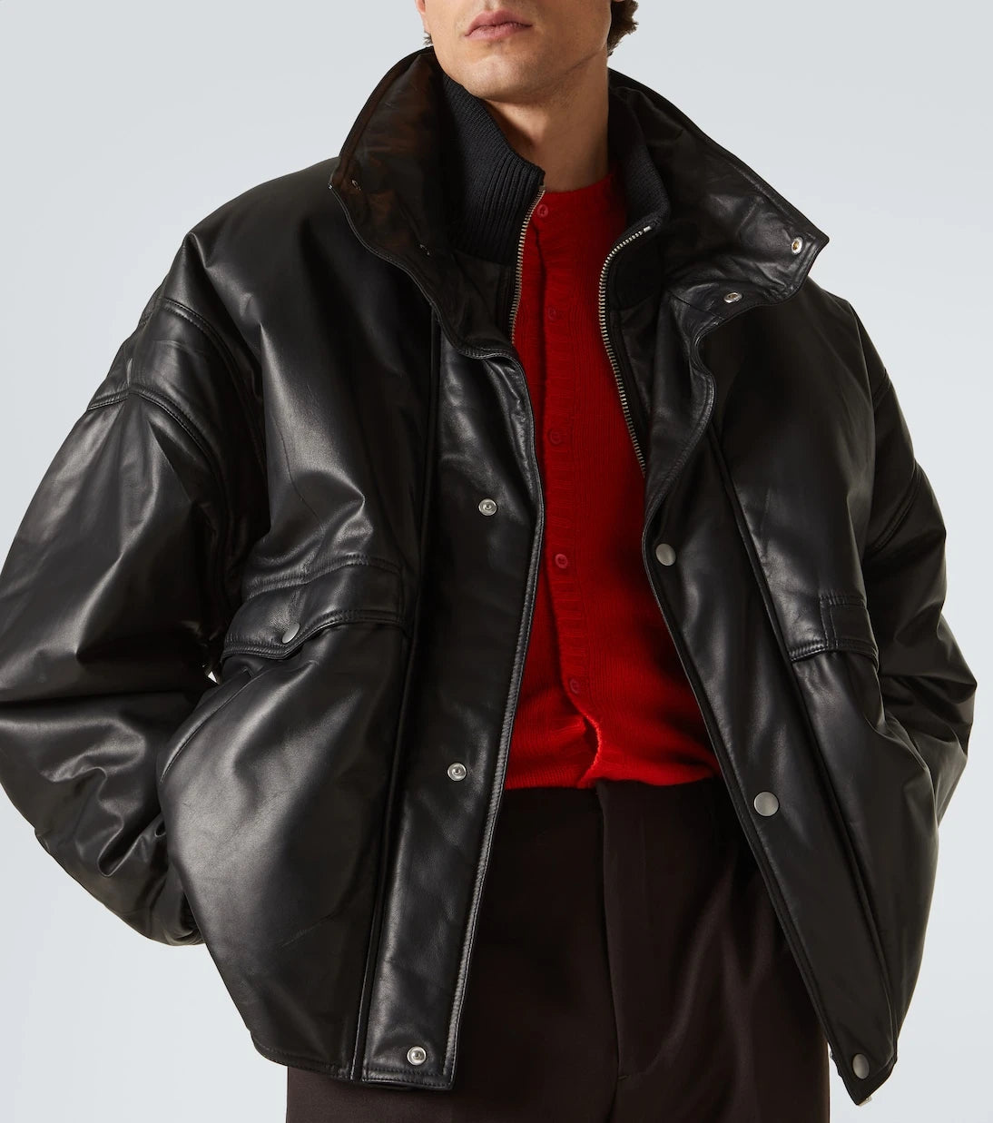 Prada - Leather bomber jacket