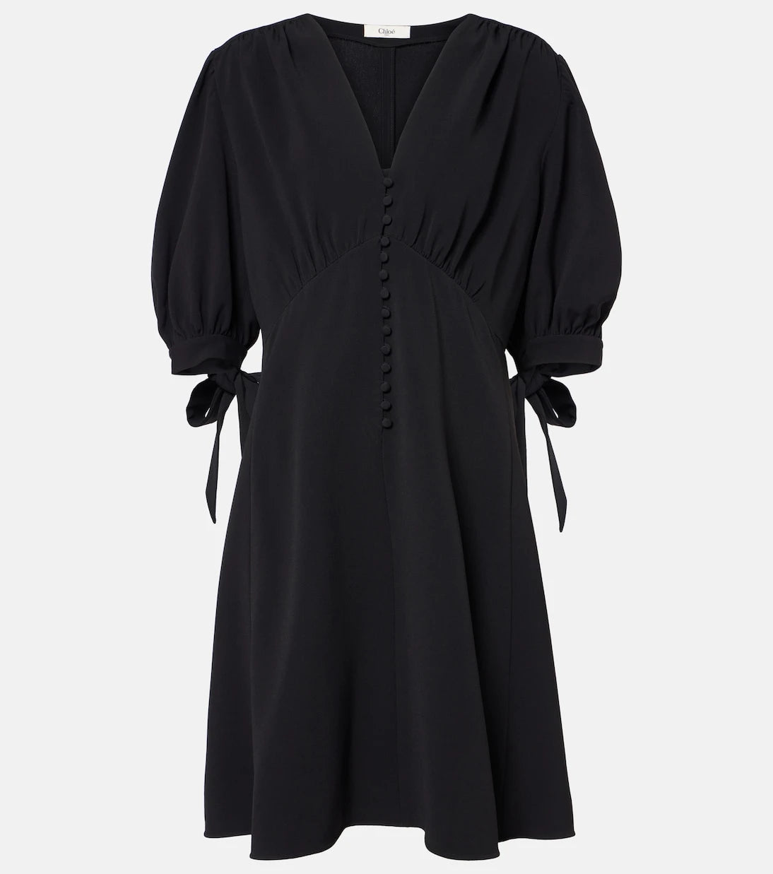 Chloé - Balloon-sleeve crêpe minidress