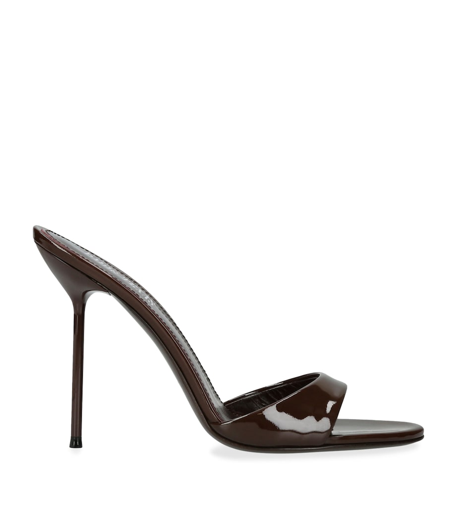 Brown Patent Leather Lidia Mules 105