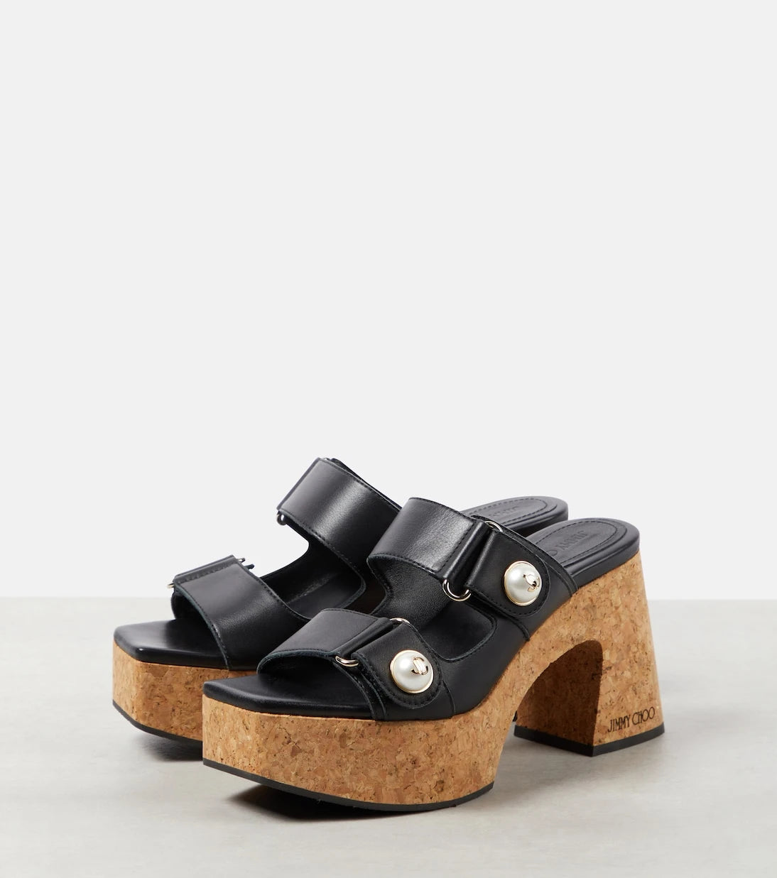 Jimmy Choo - Fayence leather platform mules