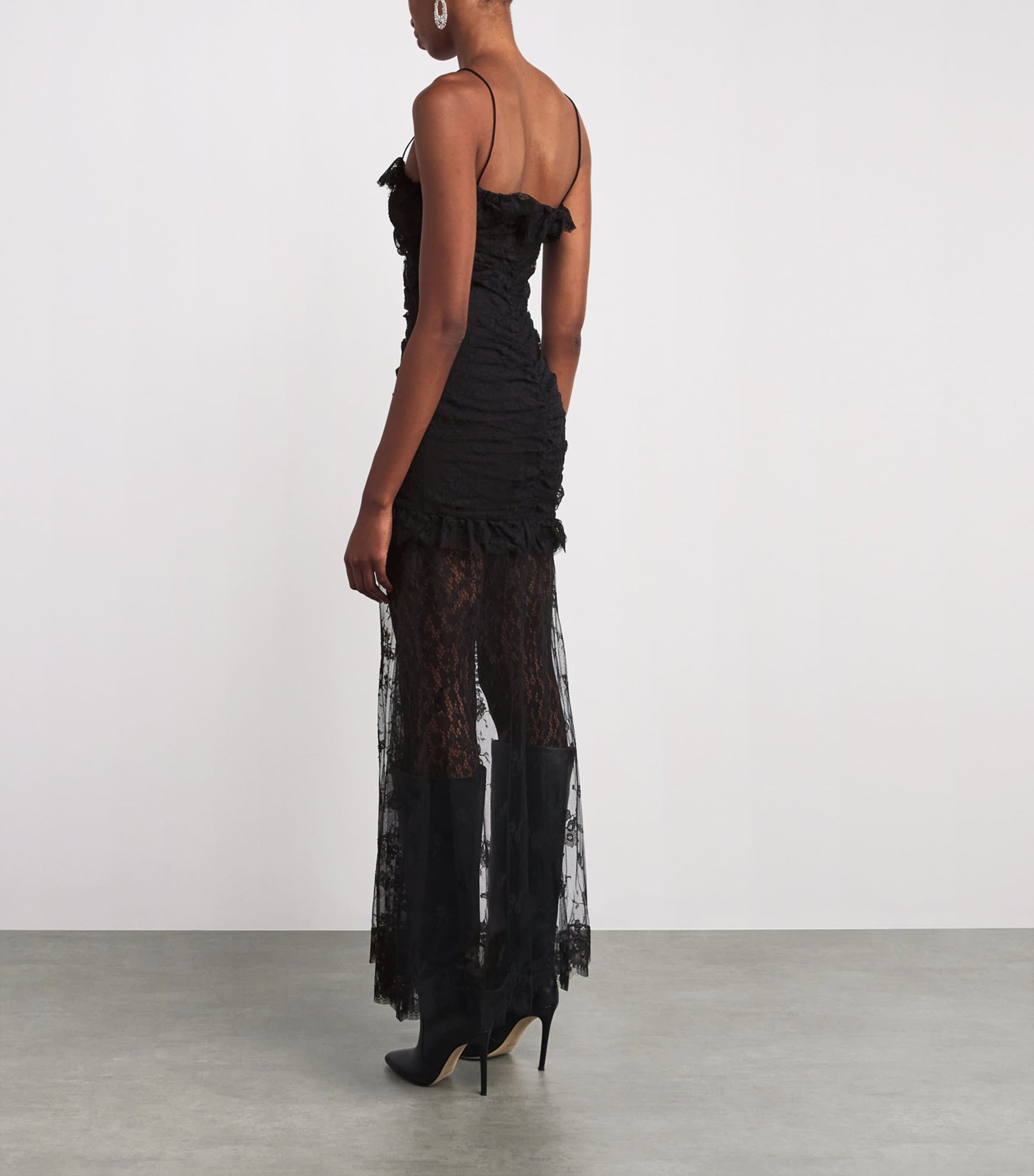 Lace Split-Skirt Maxi Dress