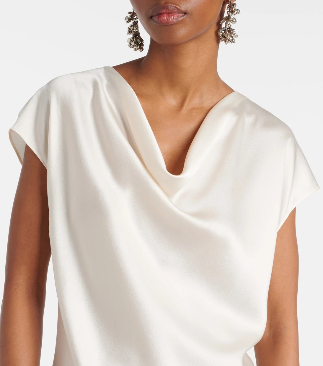 Vince - Draped silk satin top