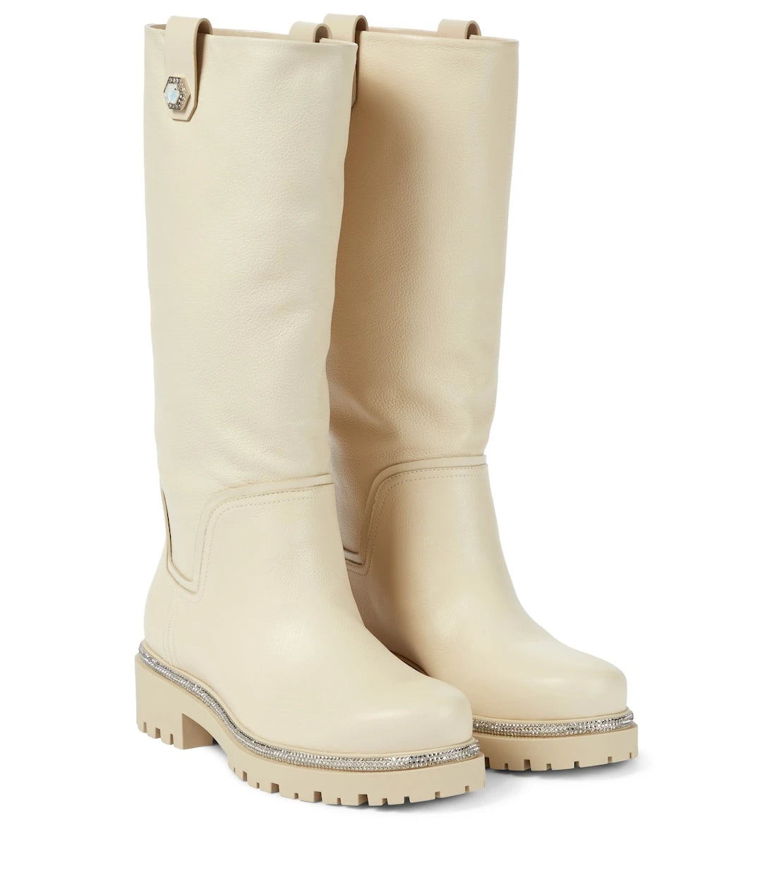 Rene Caovilla - Embellished leather knee-high boots