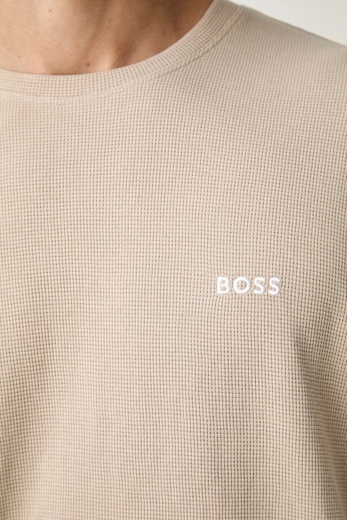 Pamuklu Erkek BOSS Waffle LS-Shirt