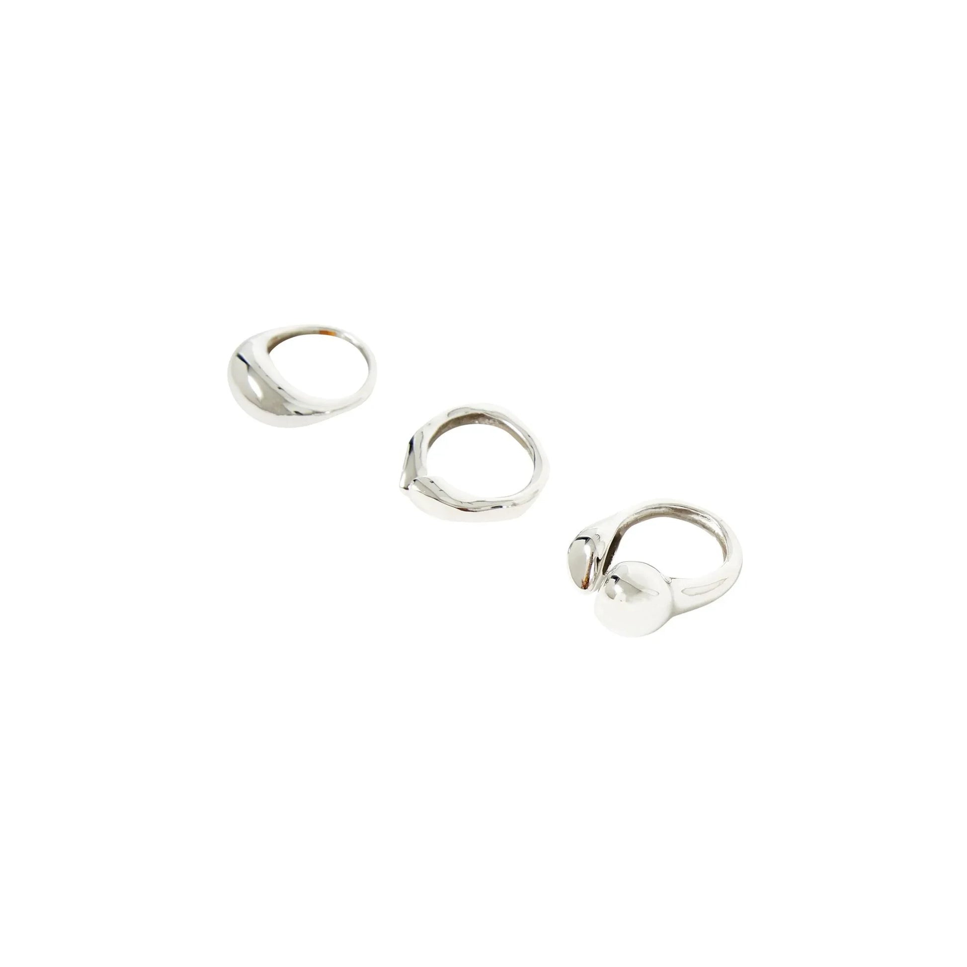Misho - Pebble Layering Rings | Silver