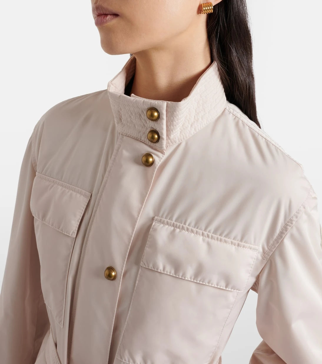 Moncler - Maitake leather-trimmed jacket