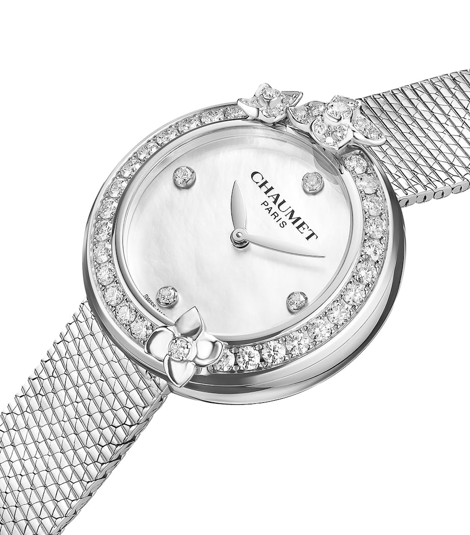 Stainless Steel and Diamond Hortensia Watch 28mm