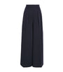 Max Mara Blue Wool Jersey Palazzo Trousers