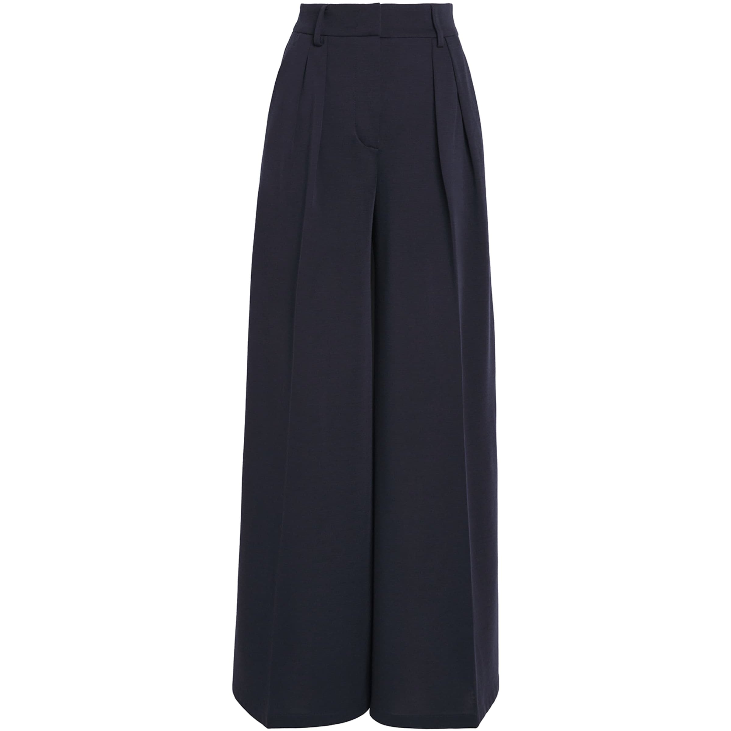 Max Mara Blue Wool Jersey Palazzo Trousers