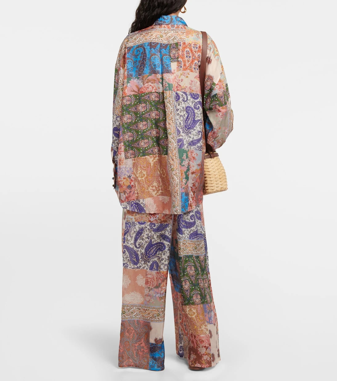 Zimmermann - Devi oversized patchwork silk shirt
