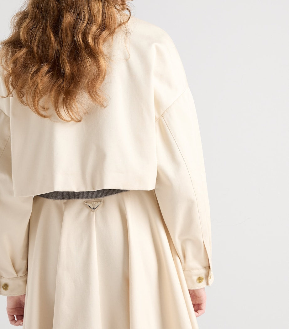 Neutral Chino Cropped Shirt Jacket