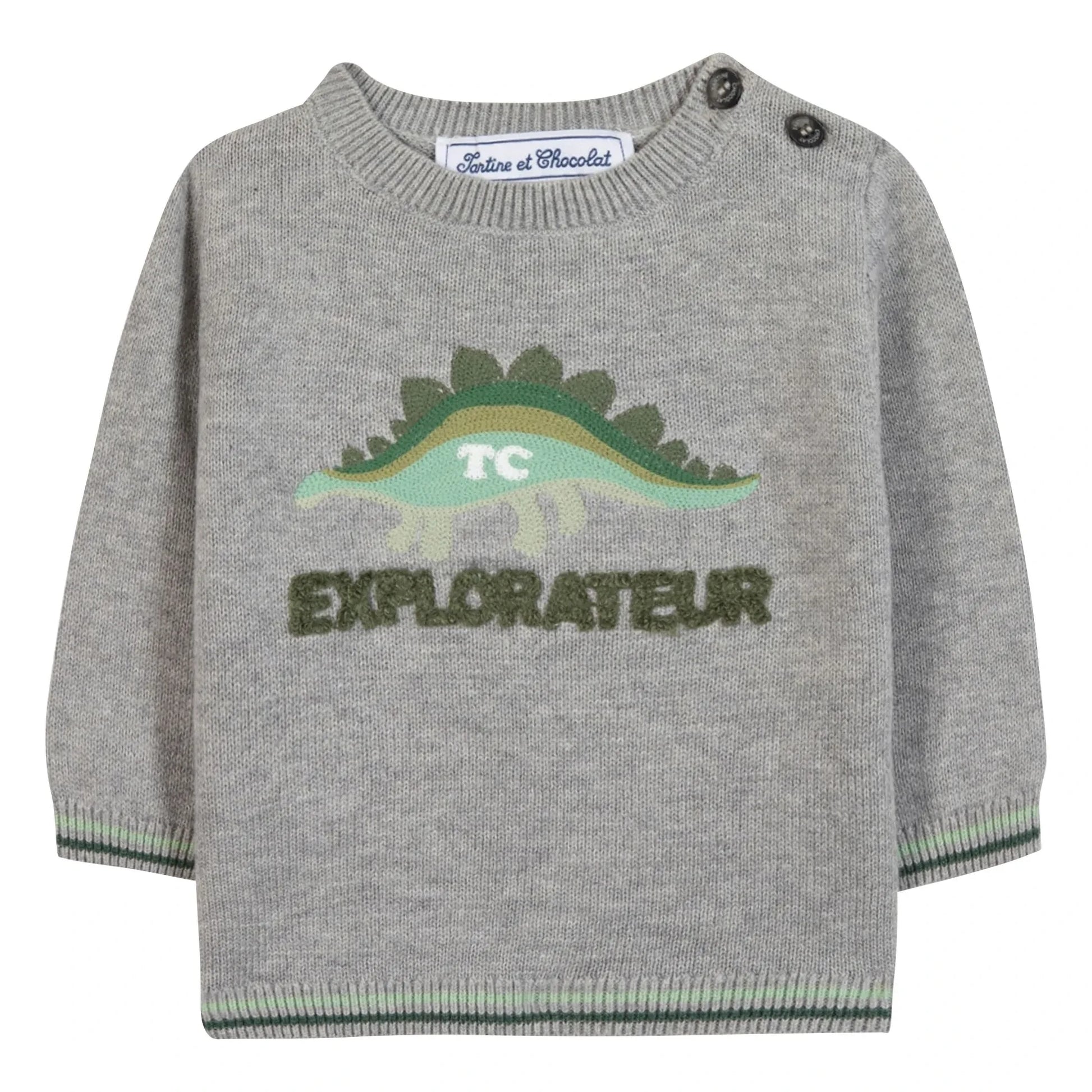 Tartine et Chocolat - Chiné Explorateur Sweater  | Grey