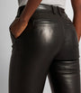 Joseph Black Leather Coleman Trousers