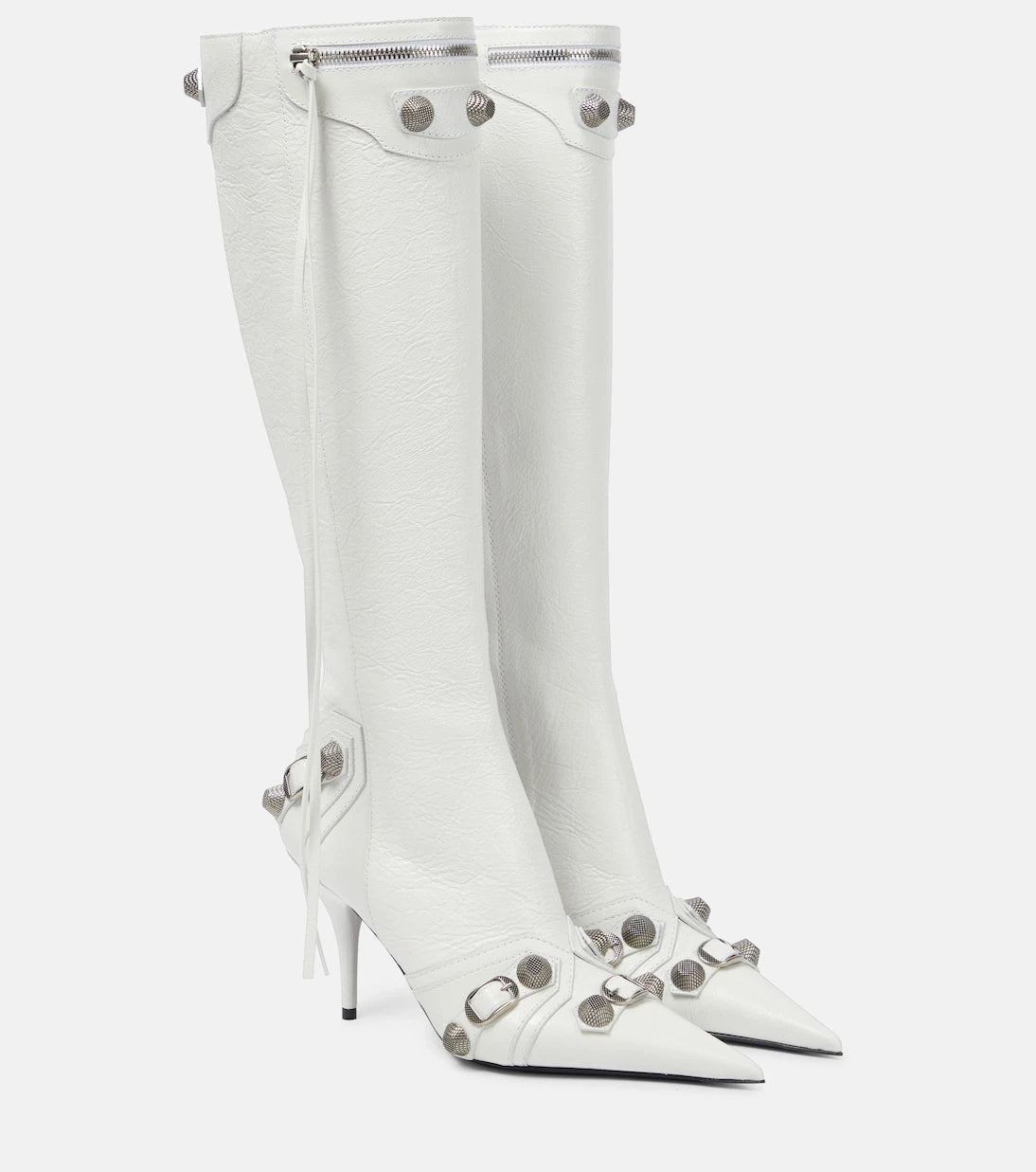 Balenciaga - Cagole leather knee-high boots