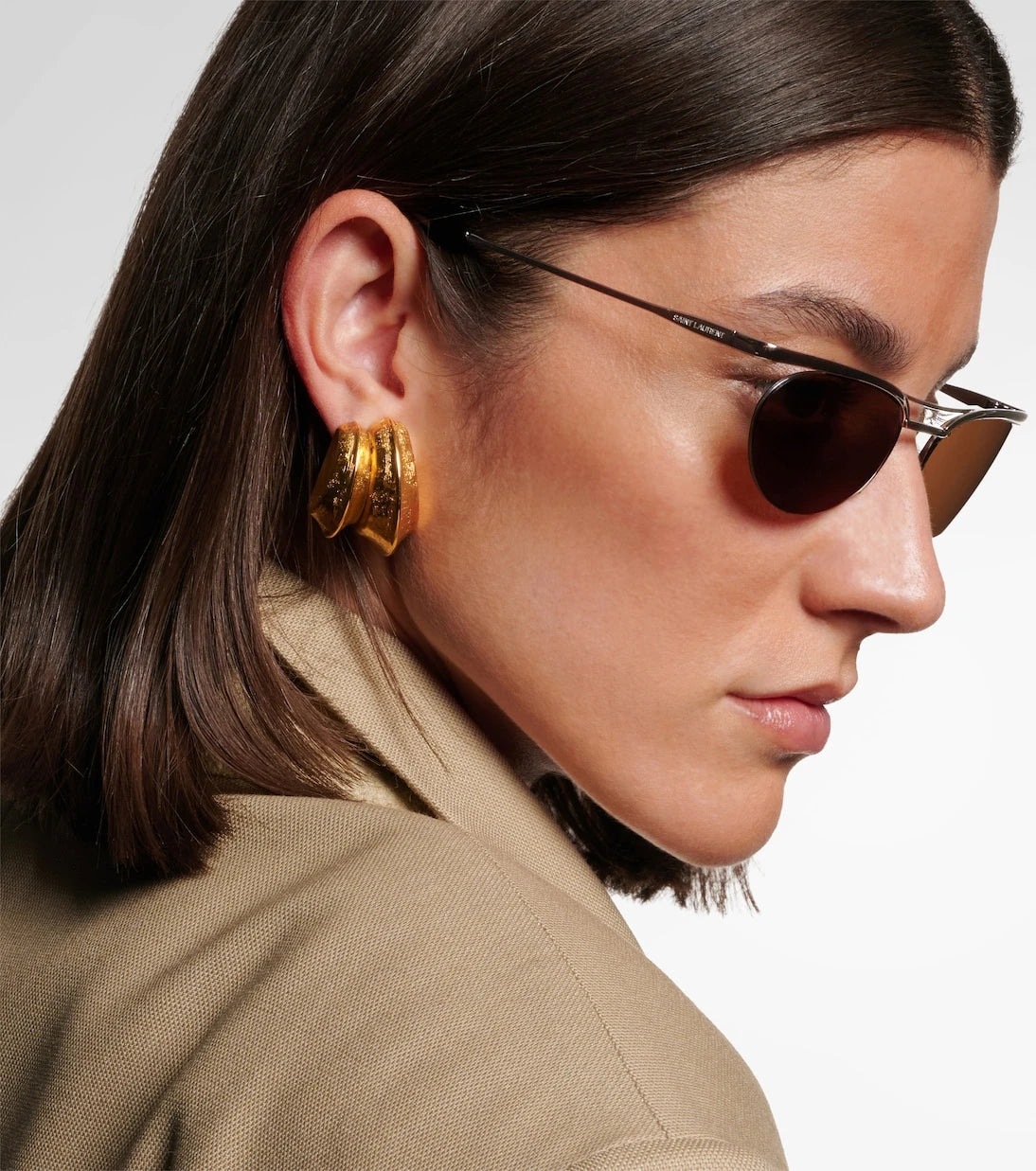 Saint Laurent - SL Logo oval sunglasses