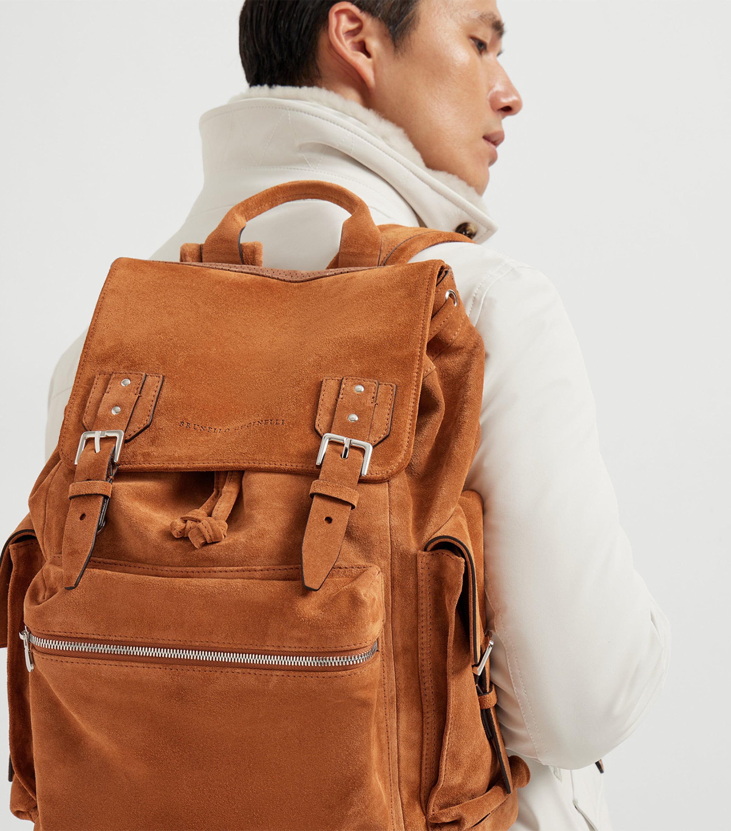 Brunello Cucinelli Suede City Backpack