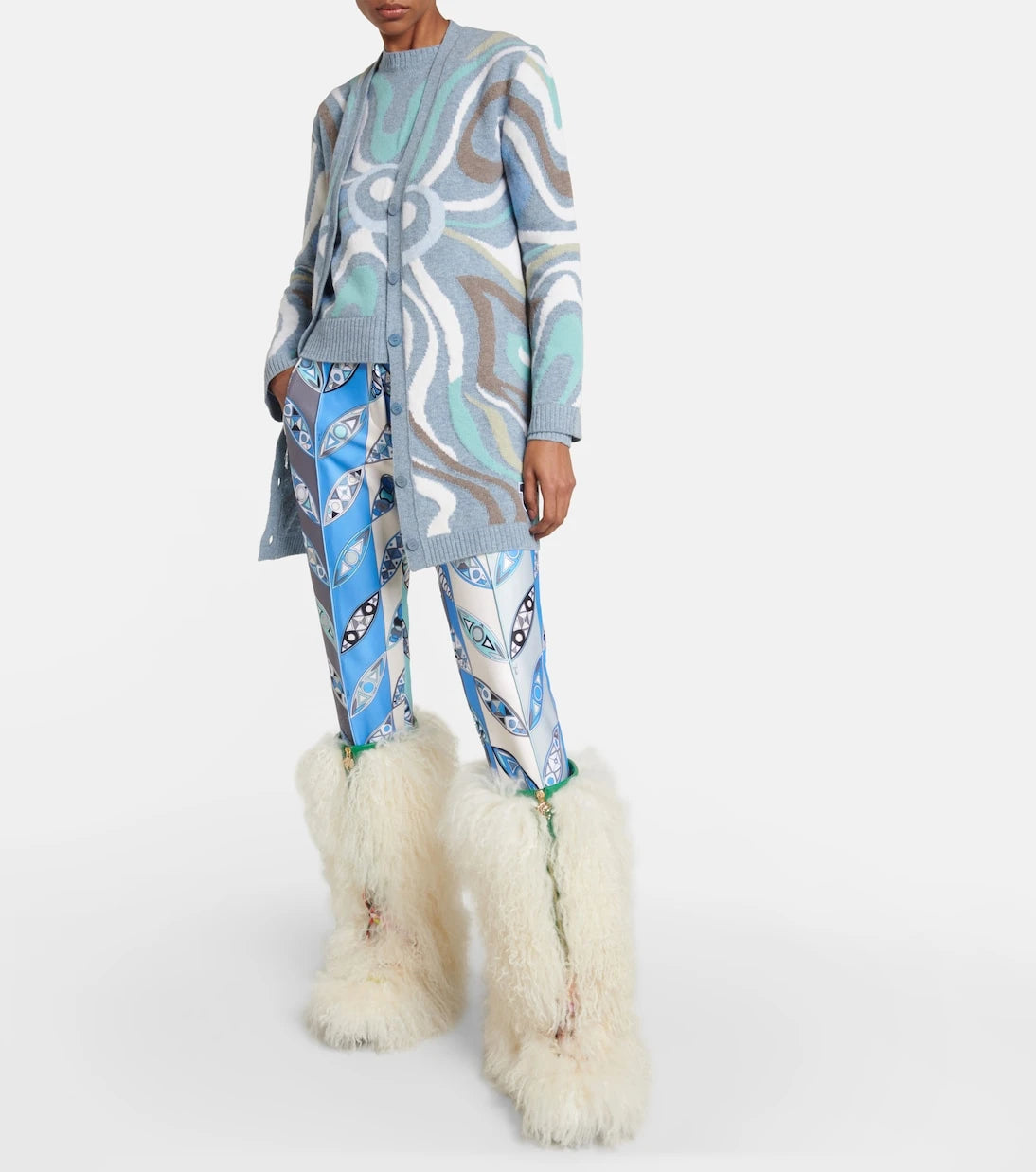 Pucci - x Fusalp intarsia wool cardigan