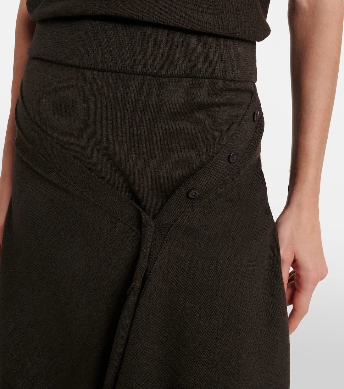 Lemaire - Asymmetric wool-blend miniskirt