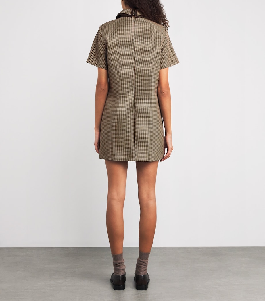 Multi Check Collared Mini Dress