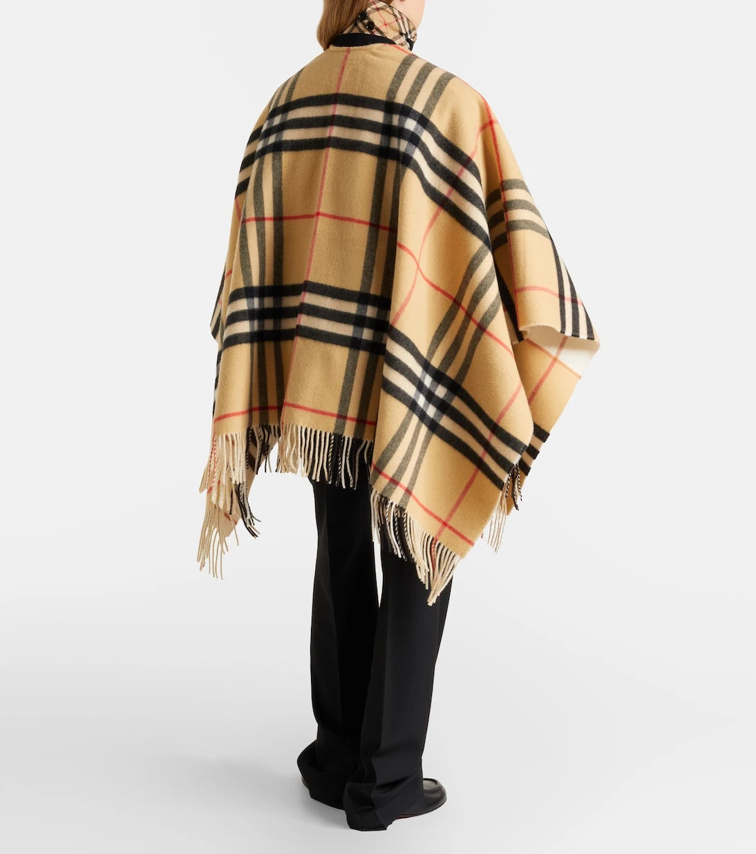 Burberry - Burberry Check cashmere and wool shawl