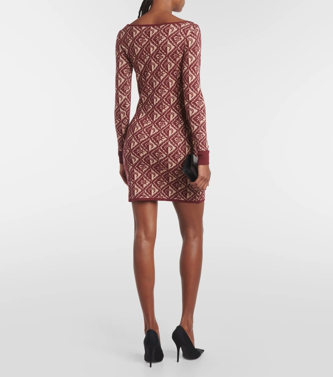 Marine Serre - Moon Diamant jacquard wool-blend minidress