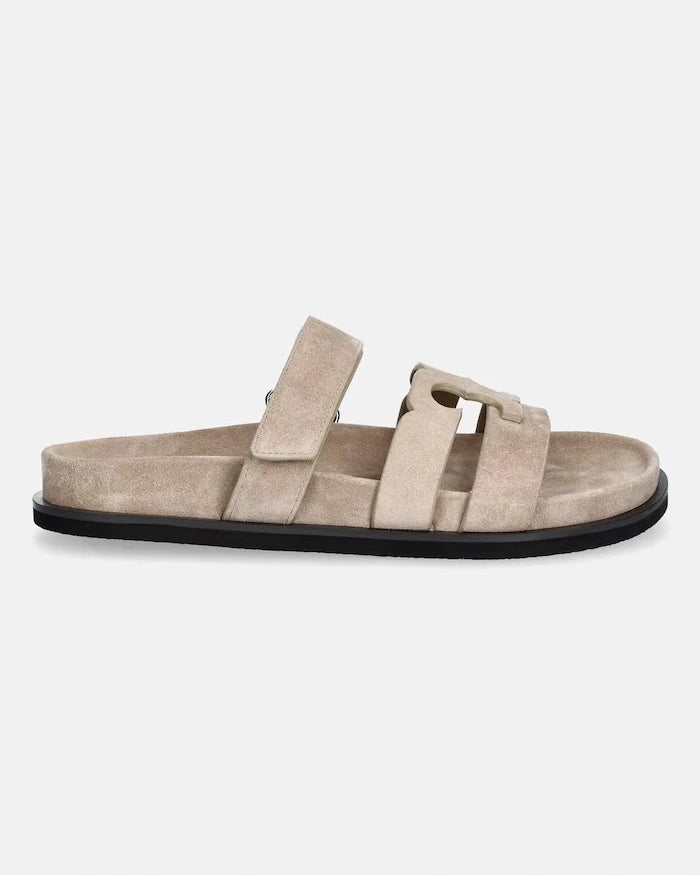 Tory Burch Ines Sport Slide Kadın Süet Düz Taban Terlik