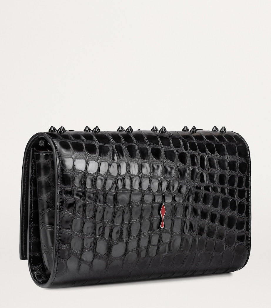 Christian Louboutin Red Paloma Alligator-Embossed Calfskin Clutch Bag