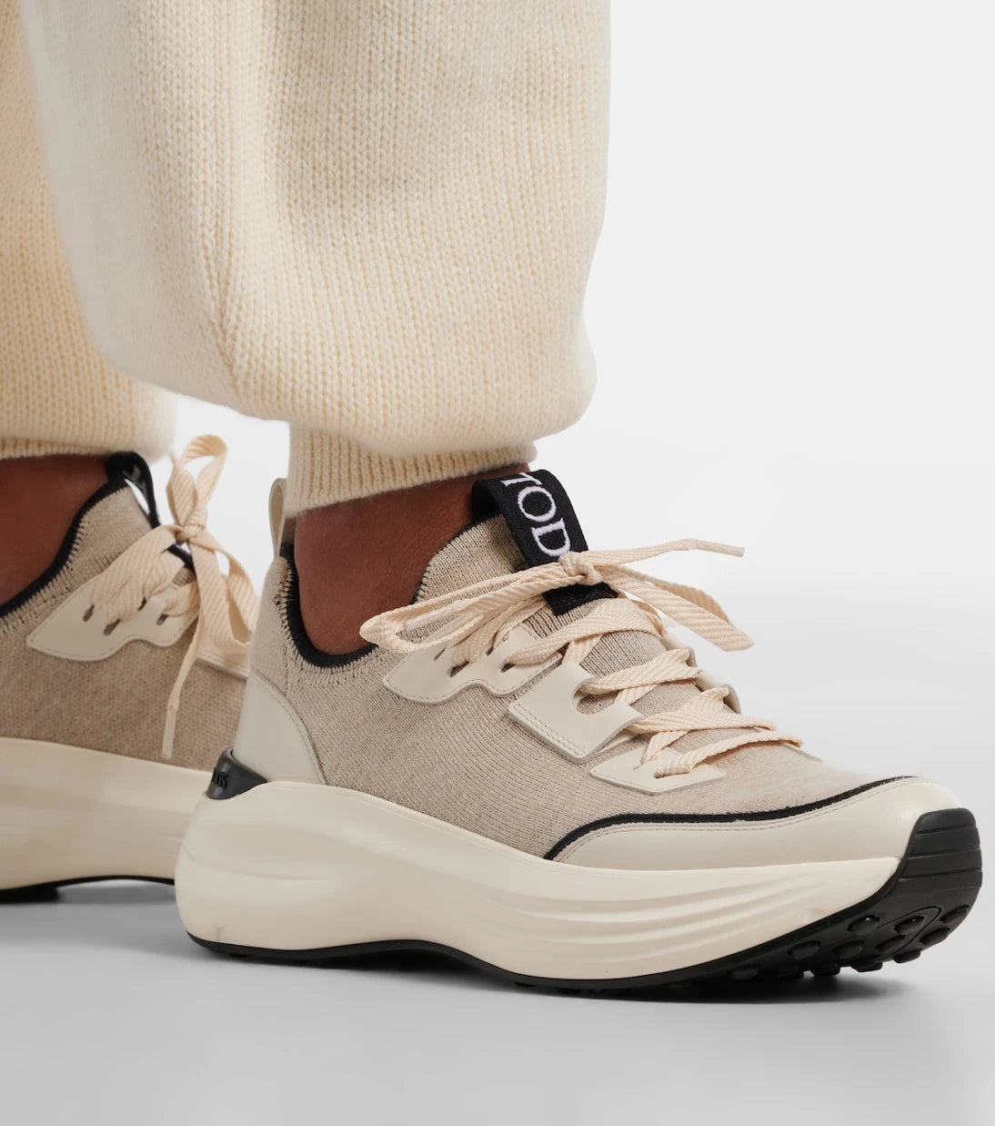 Tod's - Leather-trimmed sneakers