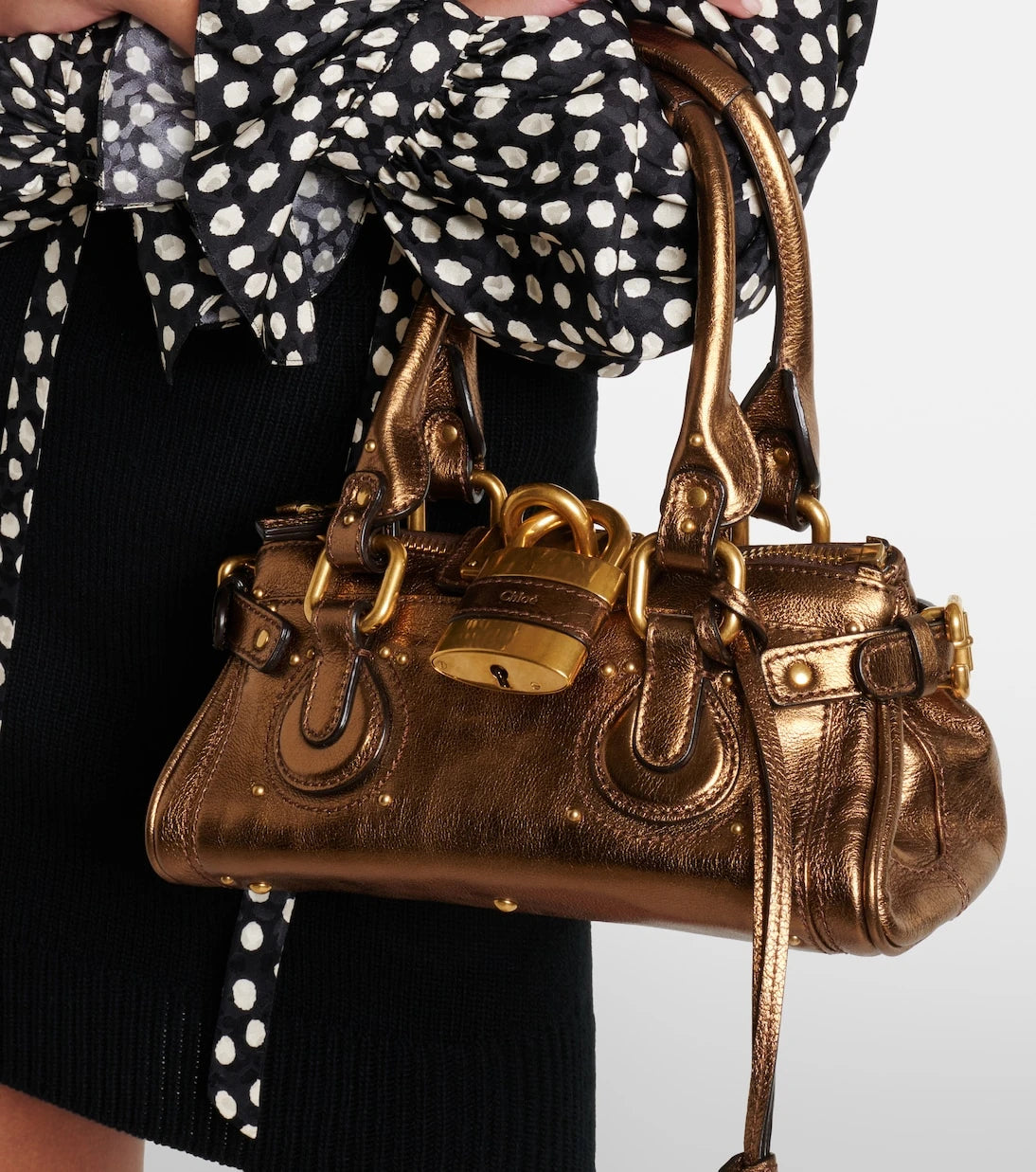 Chloé - Paddington metallic leather shoulder bag