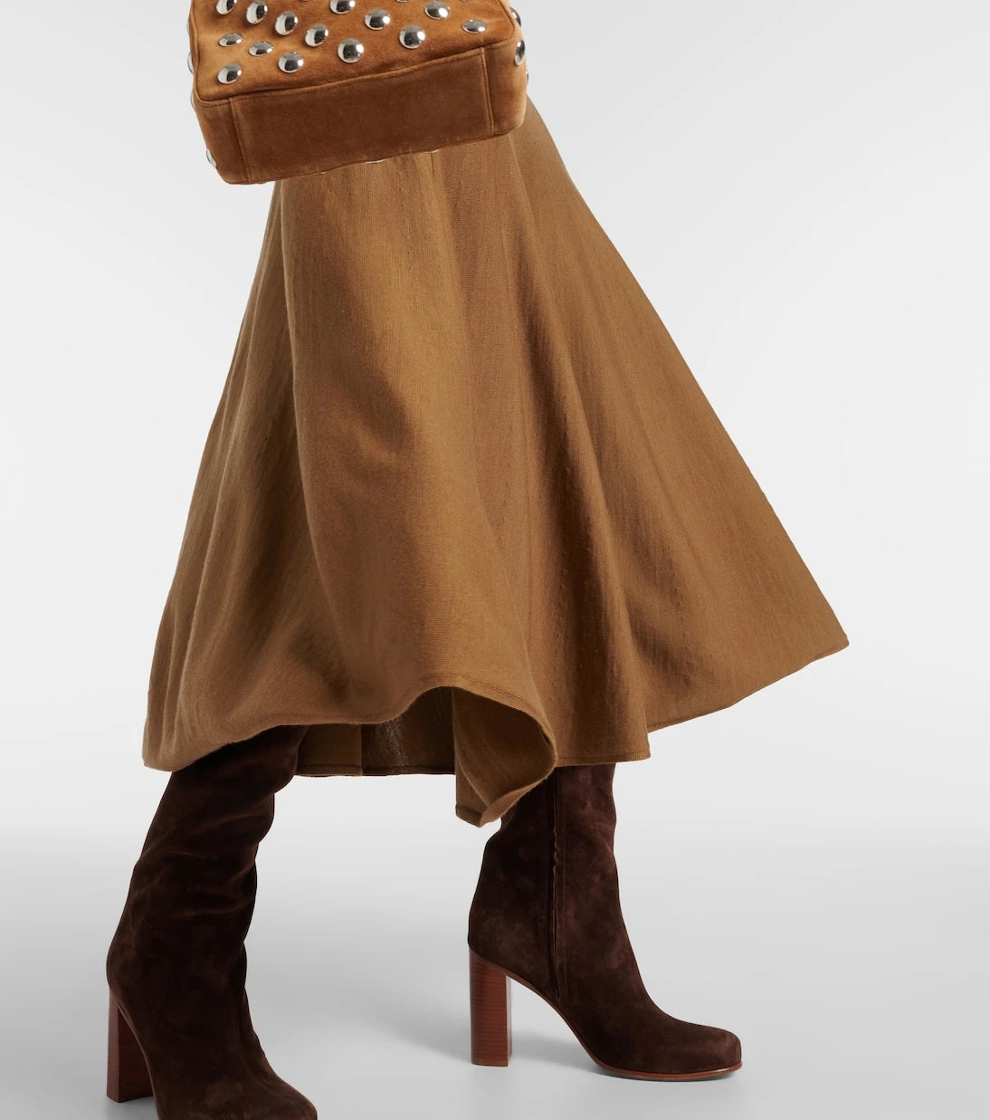 Khaite - Mayu knitted wool midi skirt