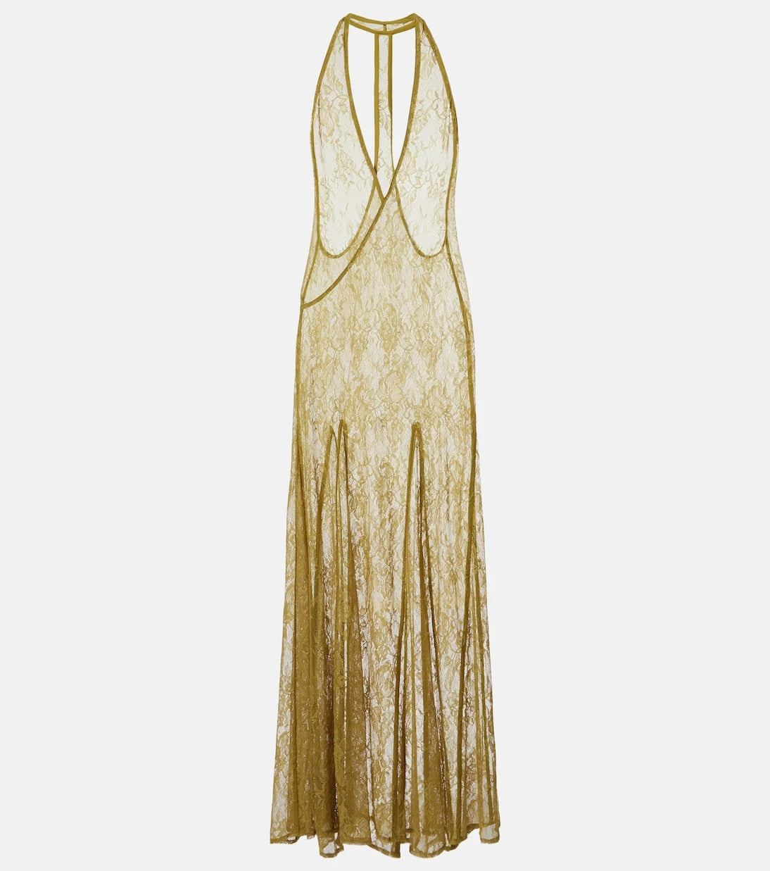 Adriana Degreas - Sheer open-back lace maxi dress