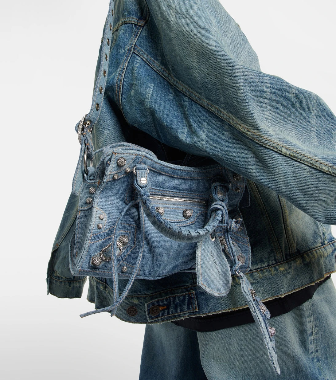 Balenciaga - حقيبة كتف Neo Cagole XS من الدنيم