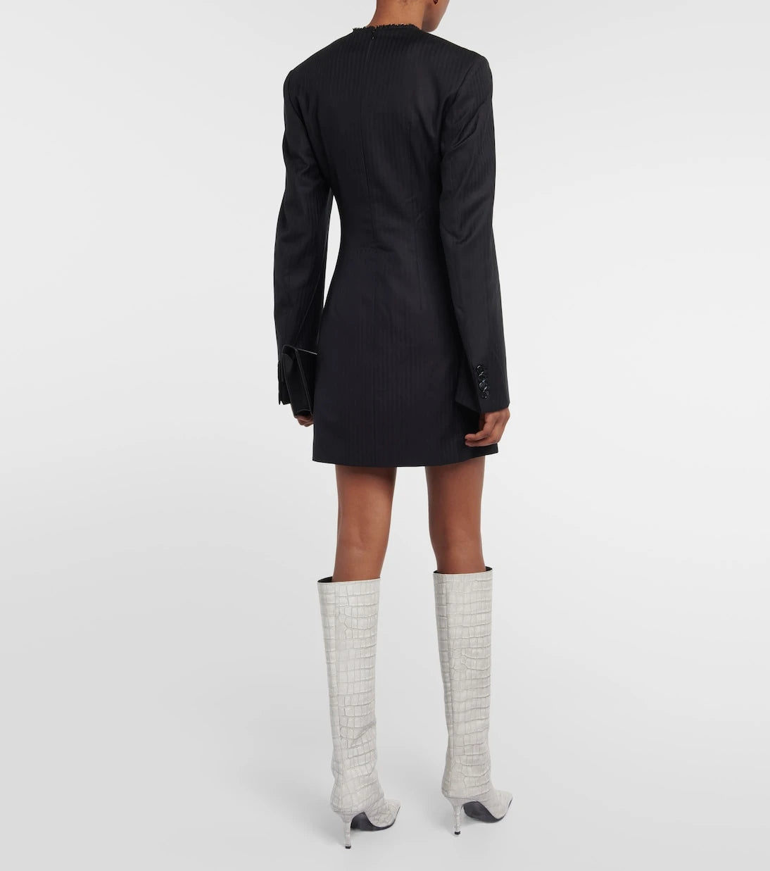 Acne Studios - Embellished striped wool minidress